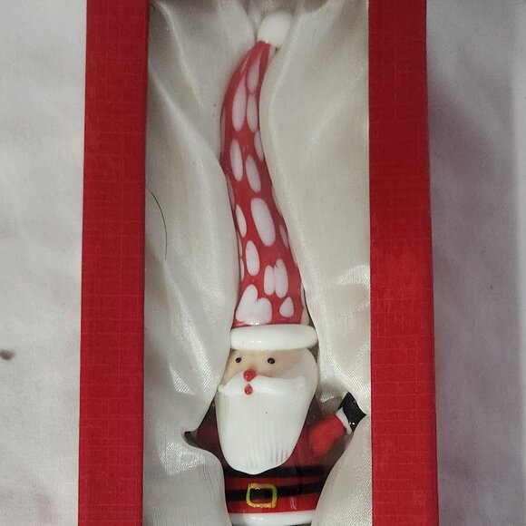 Santa Claus Hand Blown Glass Wine Stopper - Picture 1 of 4